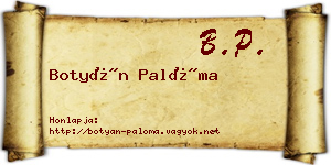 Botyán Palóma névjegykártya